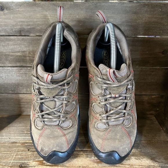 Womens Keen Genoa Peak Brown Leather Outdoor Hiking Waterproof‎ Shoes Size 7.5 M - Picture 2 of 5